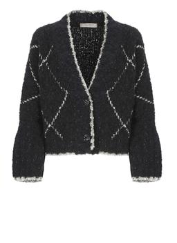 D. Exterior Cardigan With Geometric Pattern