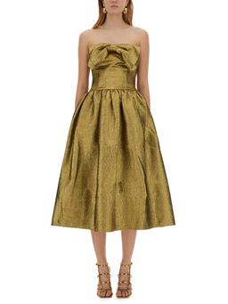 self-portrait Metallic Jacquard Midi Dress