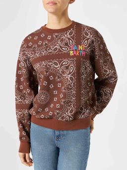 MC2 Saint Barth Woman Fleece Sweatshirt With Bandanna Print
