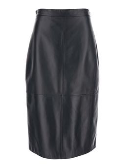 Antonelli kinder Black Skirt With Rear Single Slit In Leather Woman