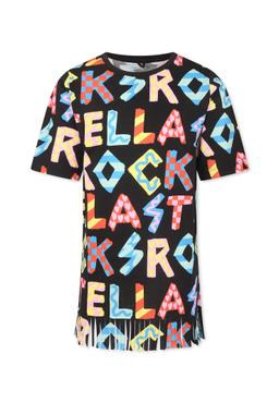 Stella McCartney Kids Black Dress For Girl With Logo