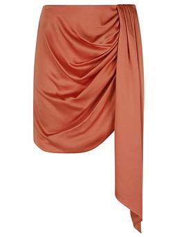 Jonathan Simkhai Mae Draped Satin Mini Skirt