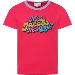 Marc Jacobs Fuchsia T-shirt For Girl With Logo