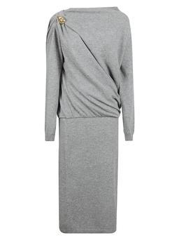 Fabiana Filippi Draped Long-sleeve Midi Dress
