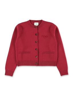 Fendi Kids Wool Cardigan With Logo