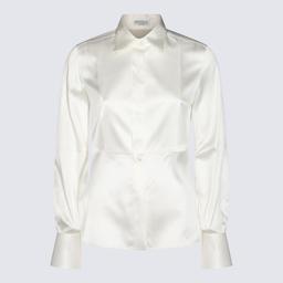 Brunello Cucinelli White Silk Shirt
