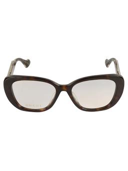 Gucci Eyewear Curved Square Logo Lens Frame