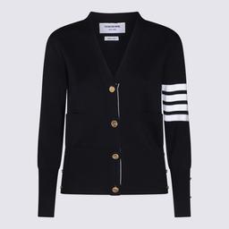 Thom Browne Navy Merino Wool 4-bar Milano Stitch Cardigan