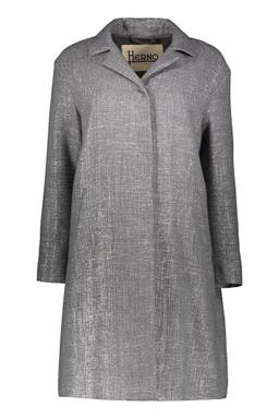 Herno Elegant Gray Coat With Lurex Yarn
