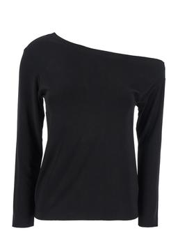 Norma Kamali Black Off-shoulder Top In Tech Fabric Stretch Woman