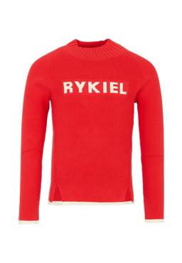 Rykiel Enfant Red Sweater For Girl With Logo