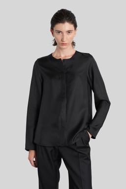 Loulou Studio Una Blouse In Black Silk