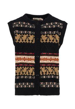 Bonpoint Blue Vest Sweater For Girl With Cherries