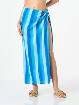 MC2 Saint Barth Cotton Pareo Skirt With Striped Print