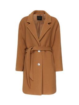 Pinko Single-breasted Wool Blend Coat