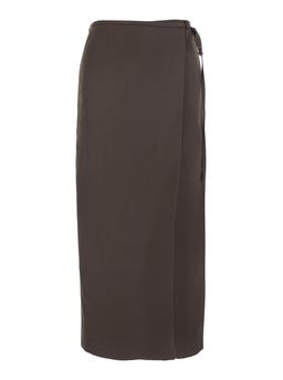 Dunst Brown Skirt With Side Closure With Laces In Fabric Woman