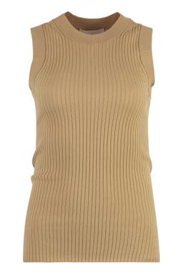 SportMax Beige Cotton Tank Top