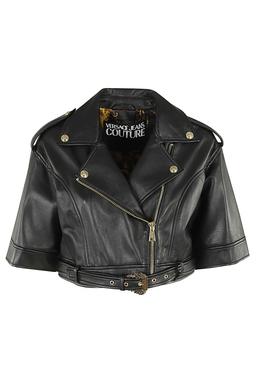 Versace Jeans Couture Leather Jacket With Short Sleeves