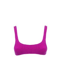 MC2 Saint Barth Woman Fuchsia Lurex Classic Crinkle Bralette Naima