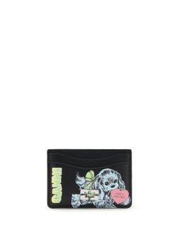 Ganni Card Holder Blue Dog
