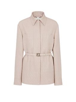Fendi Ff Jacquard Belted Waist Jacket