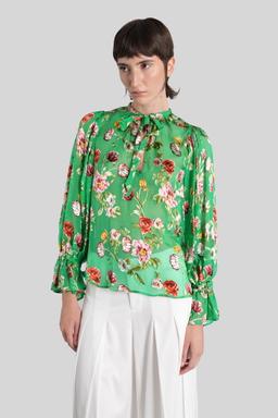 Alice + Olivia Moranne Blouse In Green Polyester