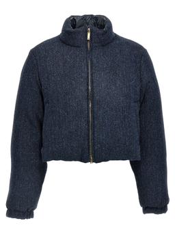 Thom Browne herringbone Harris Tweed Reversible Down Jacket