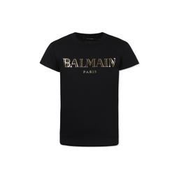 Balmain Black T-shirt For Girl With Logo