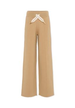 Lanvin Beige Trousers For Girl With Logo