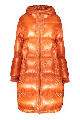 Herno Orange Down Jacket With Hood And Pockets