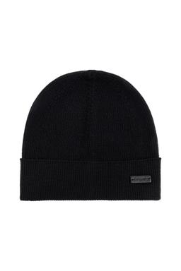 Saint Laurent Wool Beanie With Logo Patch