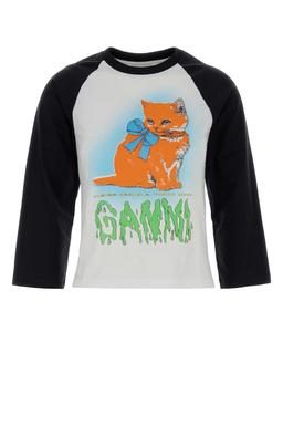 Ganni Two-tone Cotton T-shirt
