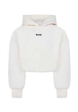 MSGM Ivory Sweatshirt For Girl With Logo