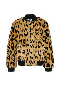 MSGM Beige Faux Fur Coat For Girl With Spotted Print