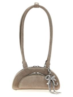 self-portrait suede Mini With Charm Shoulder Bag