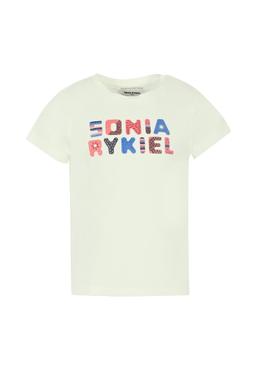 Rykiel Enfant Ivory T-shirt For Girl With Logo