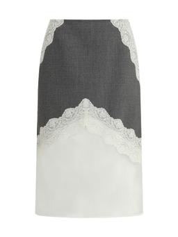 Jil Sander Midi Wool And Lace Skirt
