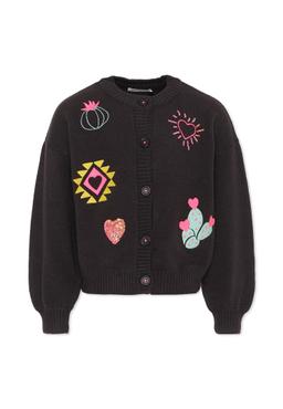Billieblush Black Cardigan For Girl With Embrodery