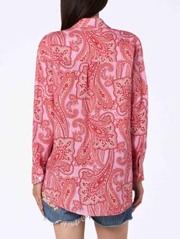 MC2 Saint Barth Woman Linen Shirt Alodie With Paisley Print And Pockets