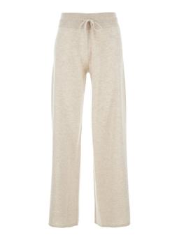 Lisa Yang sofi White Pants With Elastic Drawstring Waist In Cashmere Woman