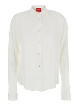 Merci White Shirt With Classic Collar In Fabric Woman