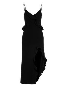 David Koma crossbody & Open Leg Ruffle Detail Dress
