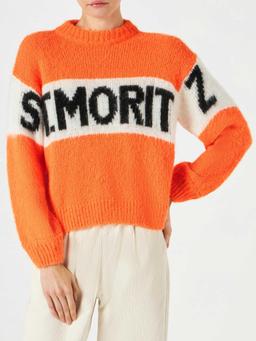 MC2 Saint Barth Woman Fluo Orange Brushed Crewneck Sweater