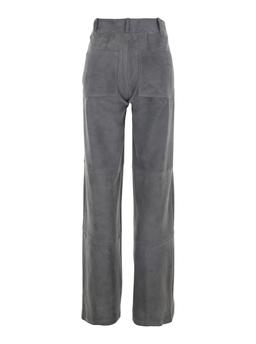 ARMA Grey Pants With Belt Loops In Suede Woman