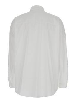 Brunello Cucinelli Oversized White Shirt With Monile Detail In Cotton Blend Woman