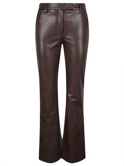 True Royal Faux Leather Flared Trousers