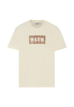 MSGM Ivory T-shirt For Girl With Logo