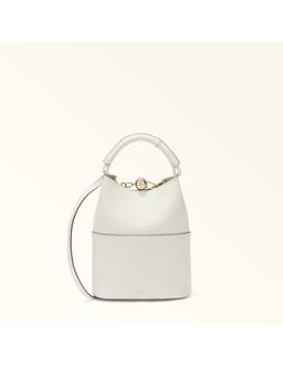 Furla Sfera S Leather Bucket Bag, Cream Color