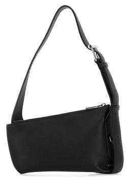 Alexander McQueen Black Leather Sling T-bar Crossbody Bag