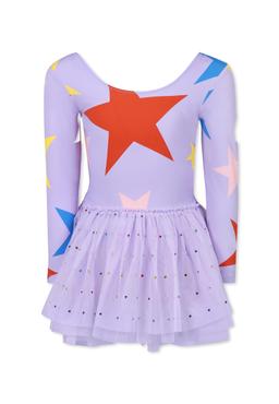 Stella McCartney Kids Purple Dress For Girl With Stars